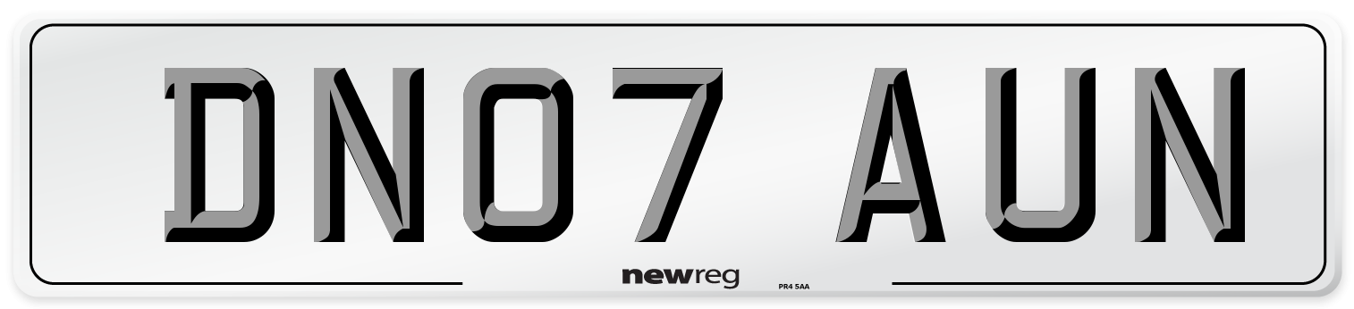 DN07 AUN Number Plate from New Reg